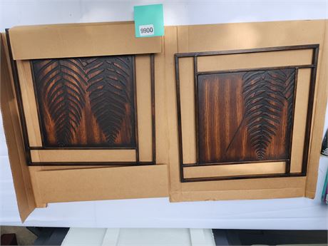 Framed Decorative Metal Art Panels — Set