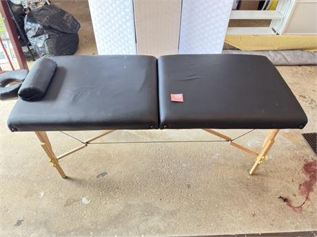 Black Upholstered Massage Table - Has Some Wear