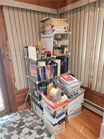 Office Supplies and Wire Rack Bundle